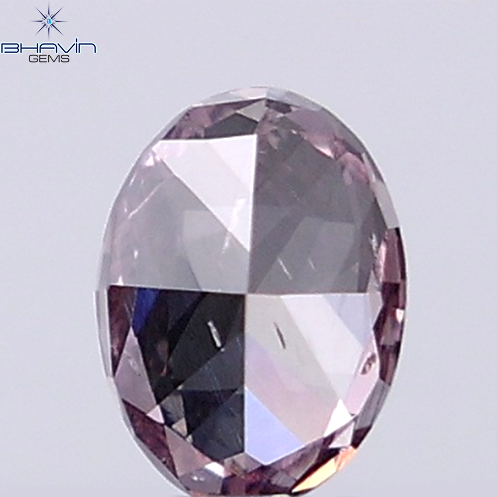 GIA認定 0.26 CT オーバルシェイプ 天然ダイヤモンド ブラウンピンクカラー I2 クラリティ (4.42 MM)