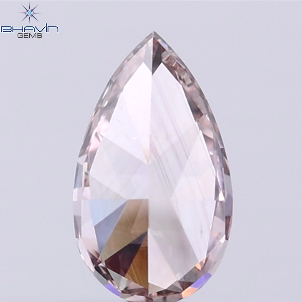 GIA Certified 0.40 CT Pear Diamond Natural Pink Brown Color (6.36 MM)