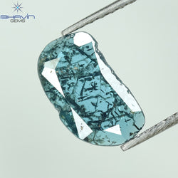 0.78 CT Enhanced Uncut Slice Shape Natural Loose Diamond Blue Color I3 Clarity (10.34 MM)