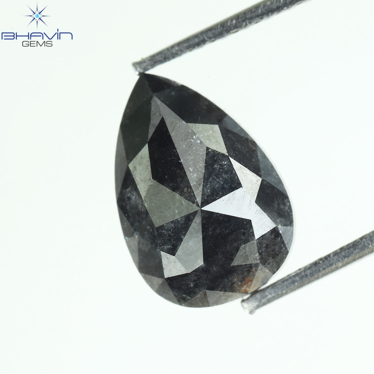 0.42 CT ペアシェイプ ナチュラル ルース ダイヤモンド ソルト アンド ペッパー カラー I3 クラリティ (5.62 MM)