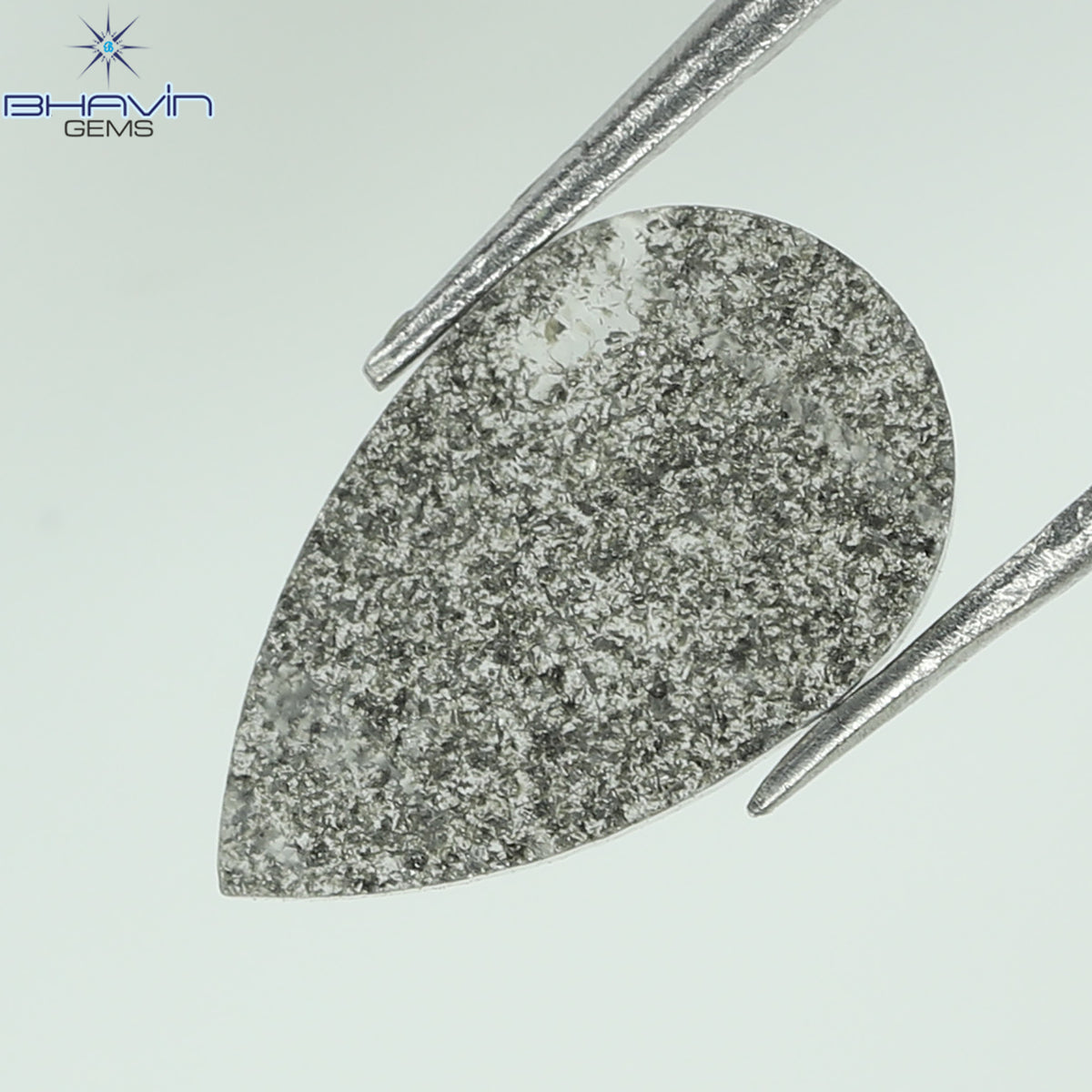 3.36 CT ペア スライス シェイプ ナチュラル ダイヤモンド ソルト アンド ペッパー カラー I3 クラリティ (15.82 MM)