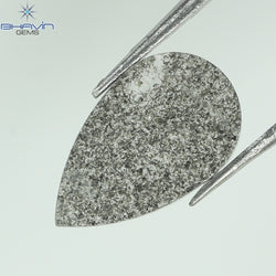 0.56 CT Pear Slice Shape Natural Diamond Salt And Pepper Color I3 Clarity (9.87 MM)