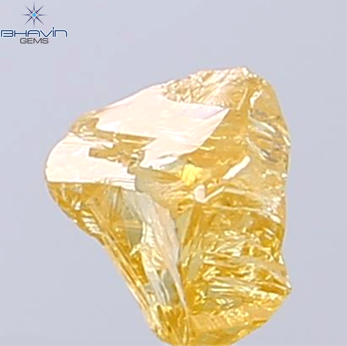 0.76 CT Natural Rough Diamond Orange Color Clarity VS (5.39 MM)