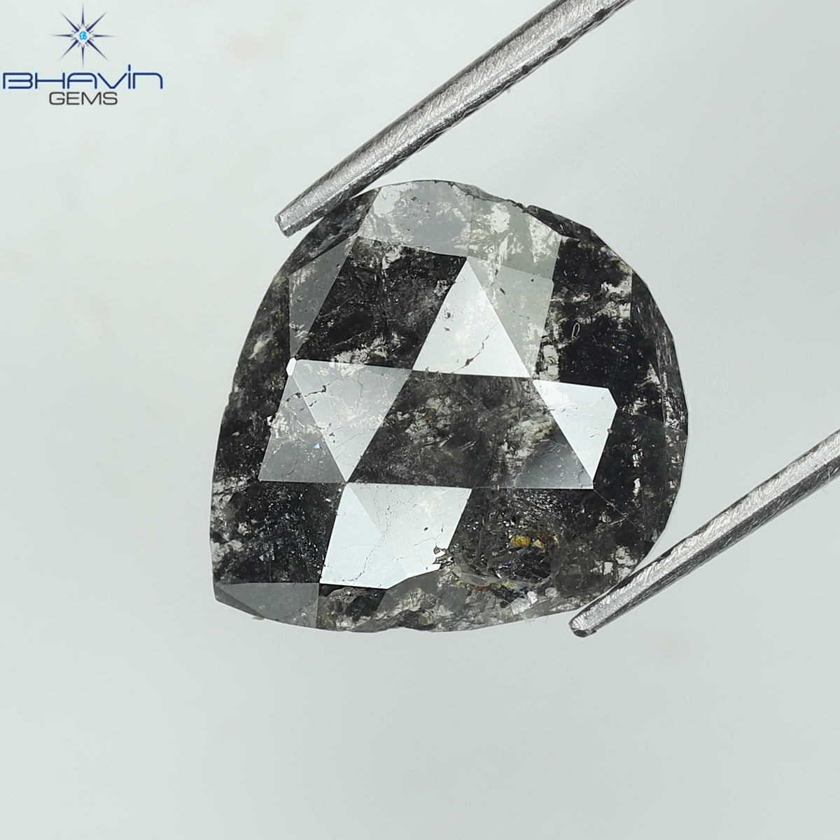 1.75 CT/5 ピース スライス形状 天然ダイヤモンド ソルト アンド ペッパー カラー I3 クラリティ (10.45 MM)