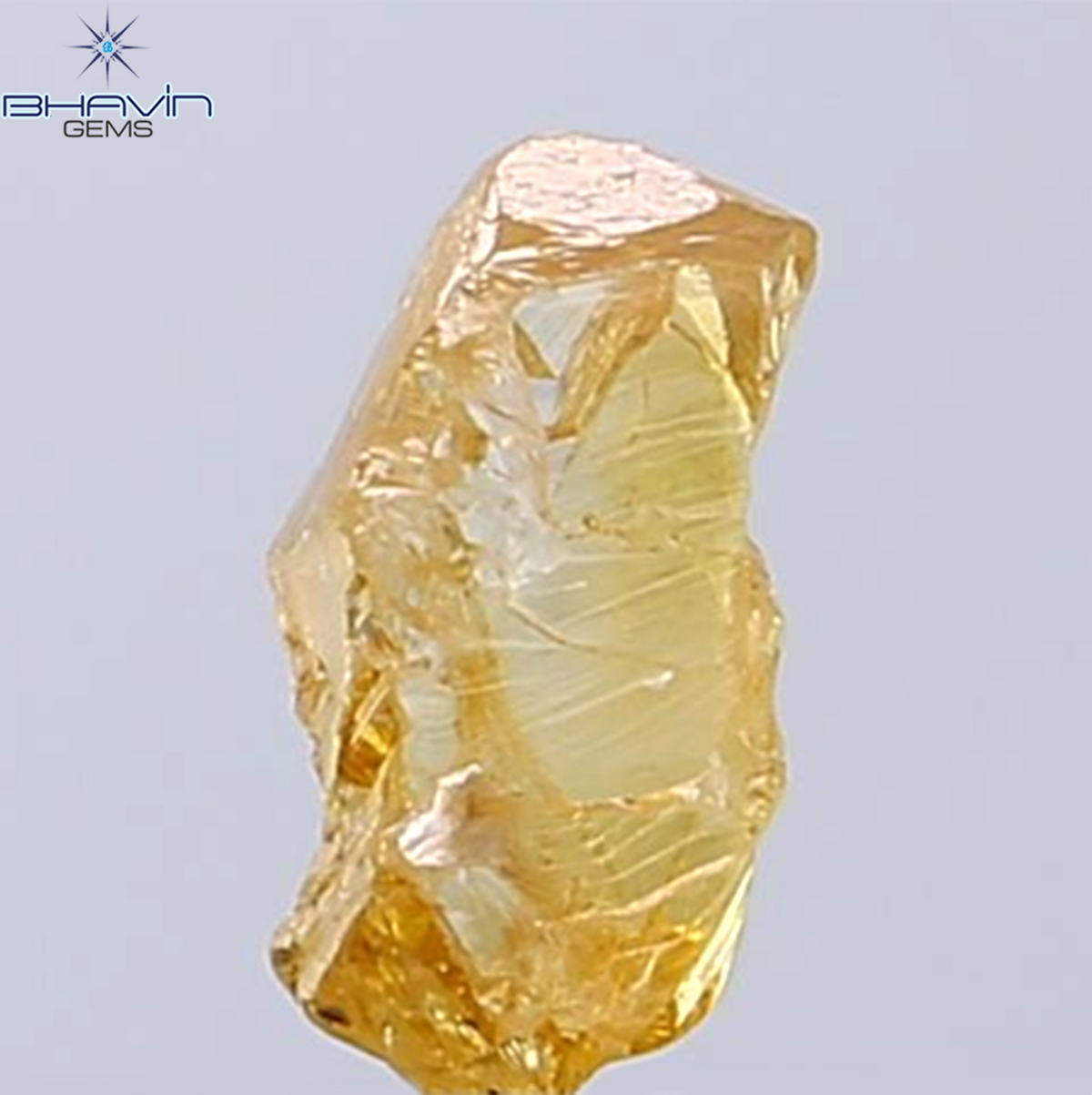 0.98 CT Natural Rough Diamond Orange Color Clarity VS (7.45 MM)