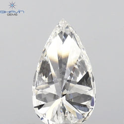 0.59 CT Pear Diamond Enhanced White Color VS1 Clarity (7.38 MM)