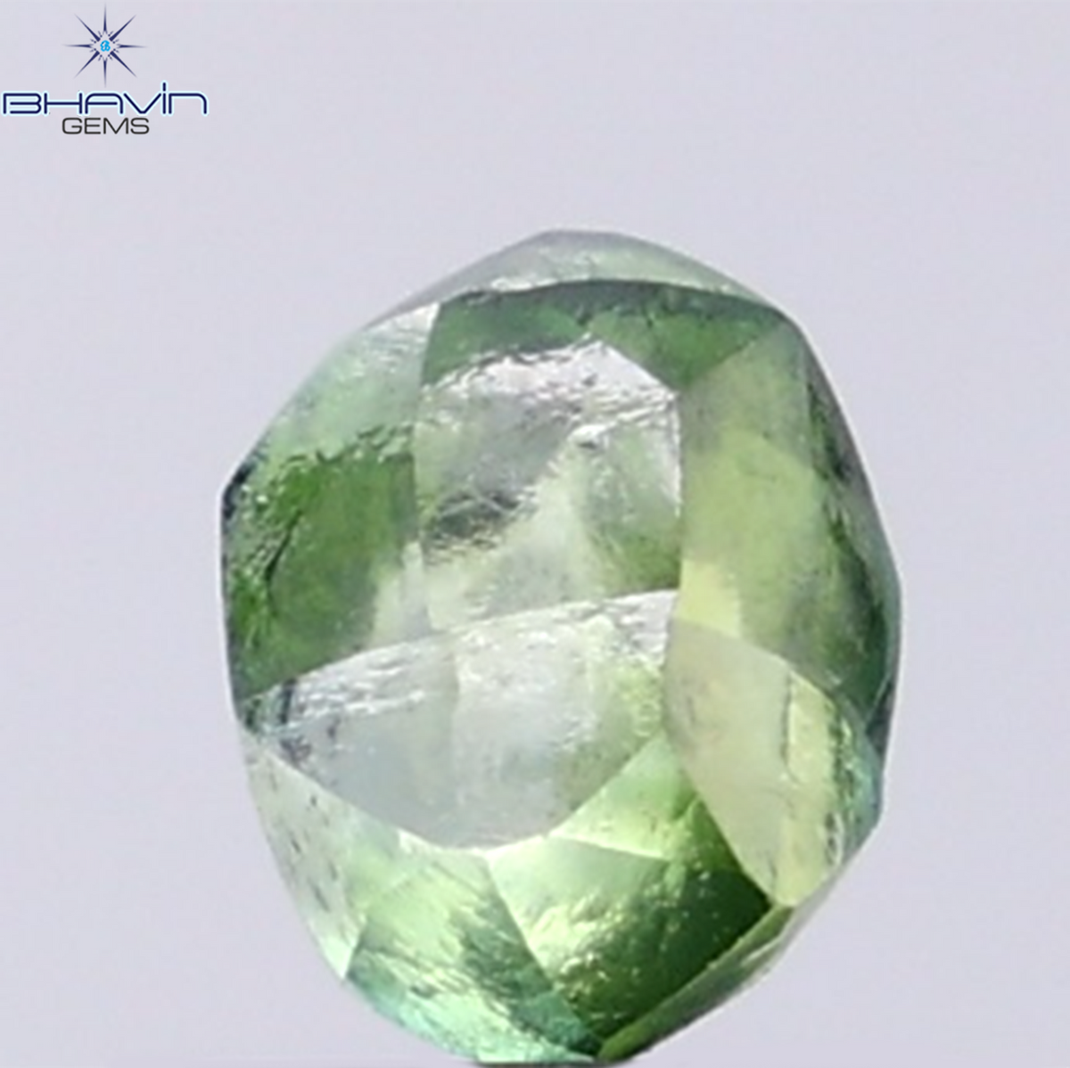 1.28 CT Natural Rough Diamond Enhanced Green Blue Color Clarity VS (6.48 MM)
