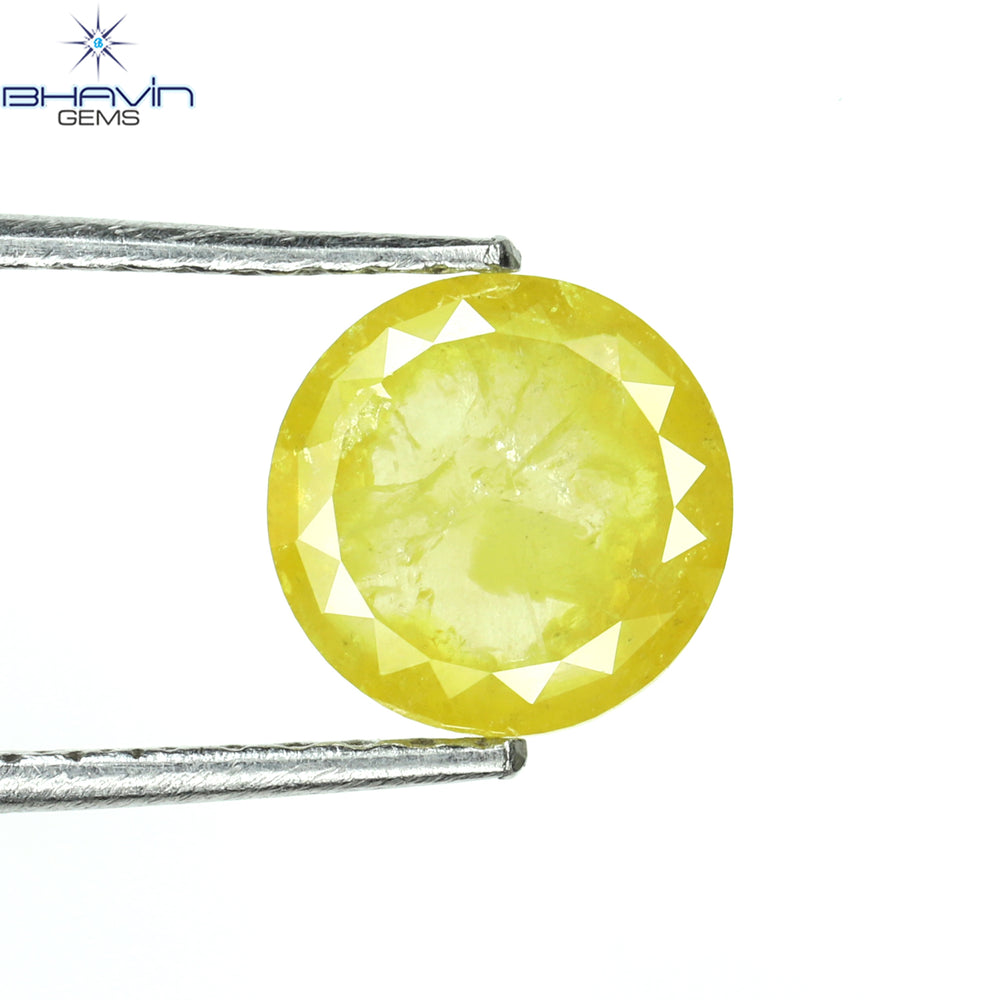 1.03 CT Round Rose Cut Shape Natural Diamond Yellow Color I3 Clarity (6.67 MM)