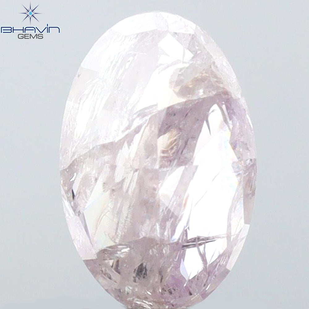 1.24CT Oval Shape Natural Diamond Pink Color I3 Clarity (8.25 MM)