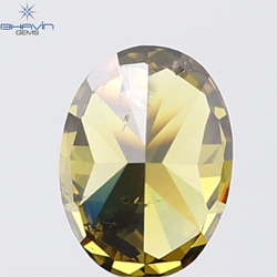 0.85 CT Oval Diamond Natural Green Color SI2 Clarity (6.51 MM)