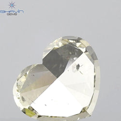 GIA Certified 1.10 CT Heart Diamond Brownish Greenish Yellow Color Natural Loose Diamond (5.65 MM)
