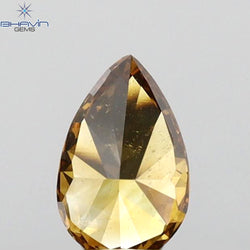 0.27 CT Pear Shape Natural Diamond Orange Color VS1 Clarity (5.46 MM)