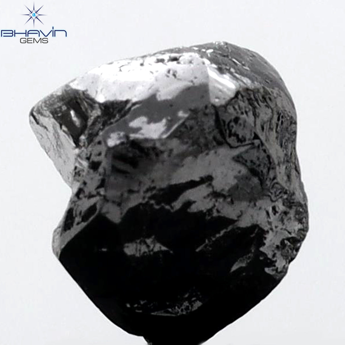 2.52 CT Natural Rough Diamond Natural Black Color Clarity I3 (7.36 MM)