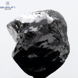 2.52 CT Rough Shape Natural Diamond black Color I3 Clarity (7.36 MM)