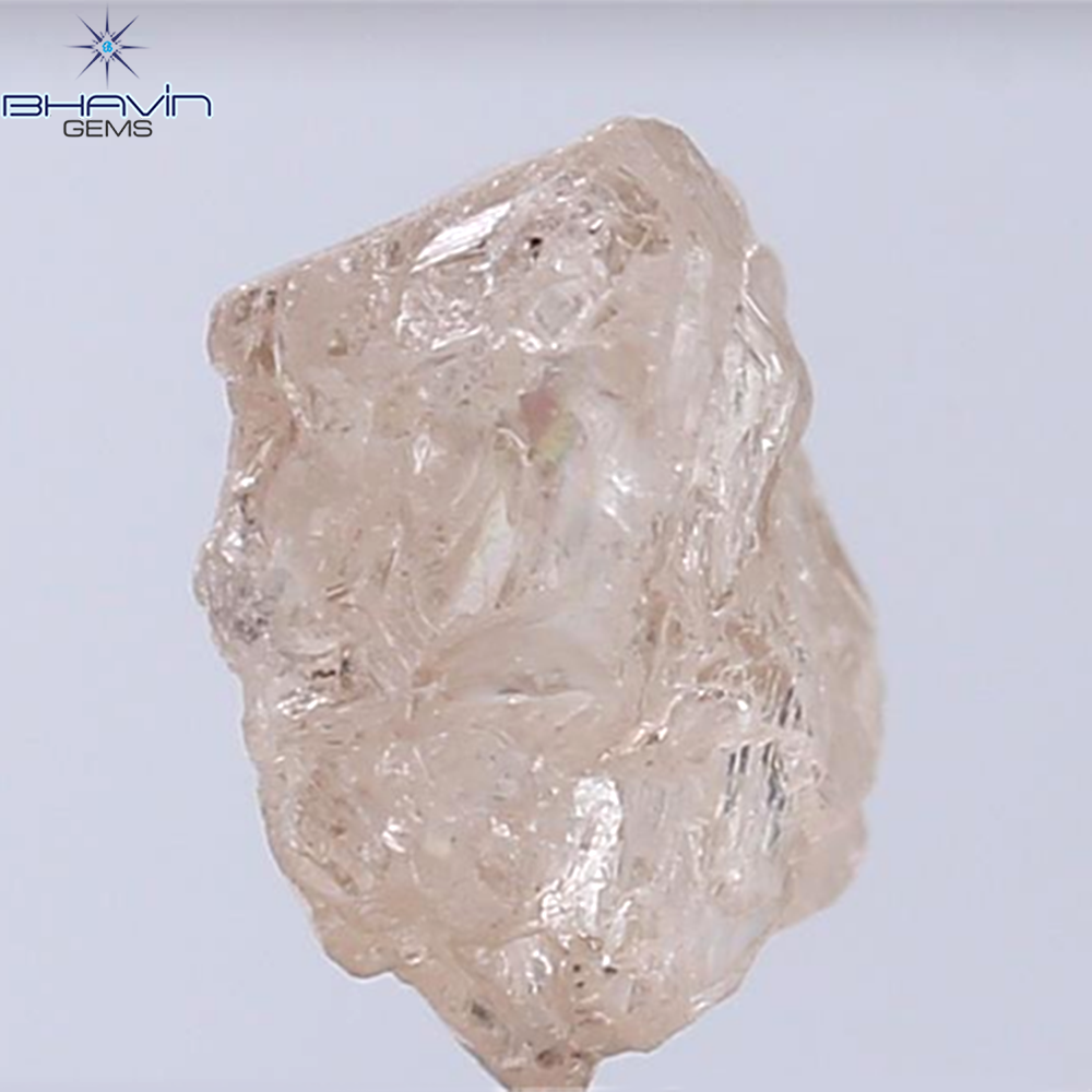 3.61 CT Rough Shape Natural Diamond Brown Pink Color I1 Clarity (10.62 MM)