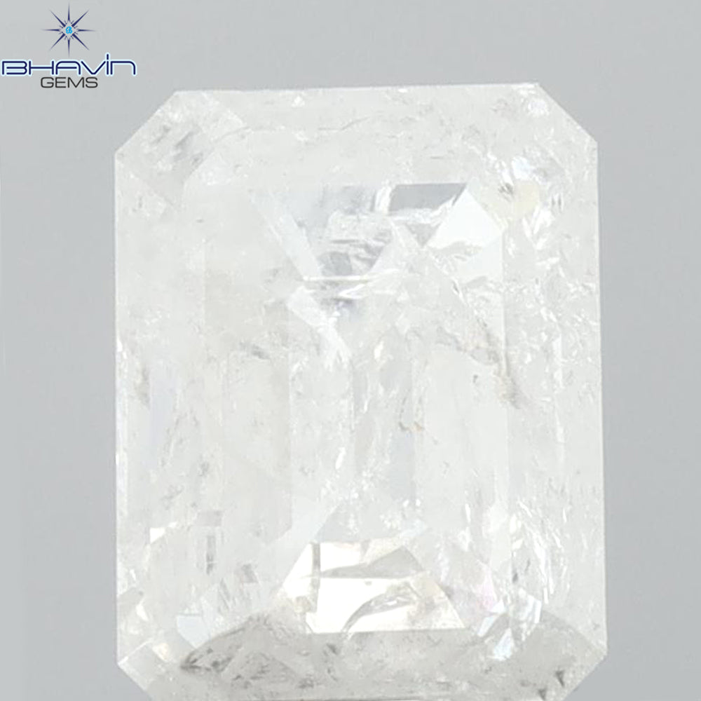 0.94 CT Emerald Shape Natural Diamond White Color I3 Clarity (6.63 MM)