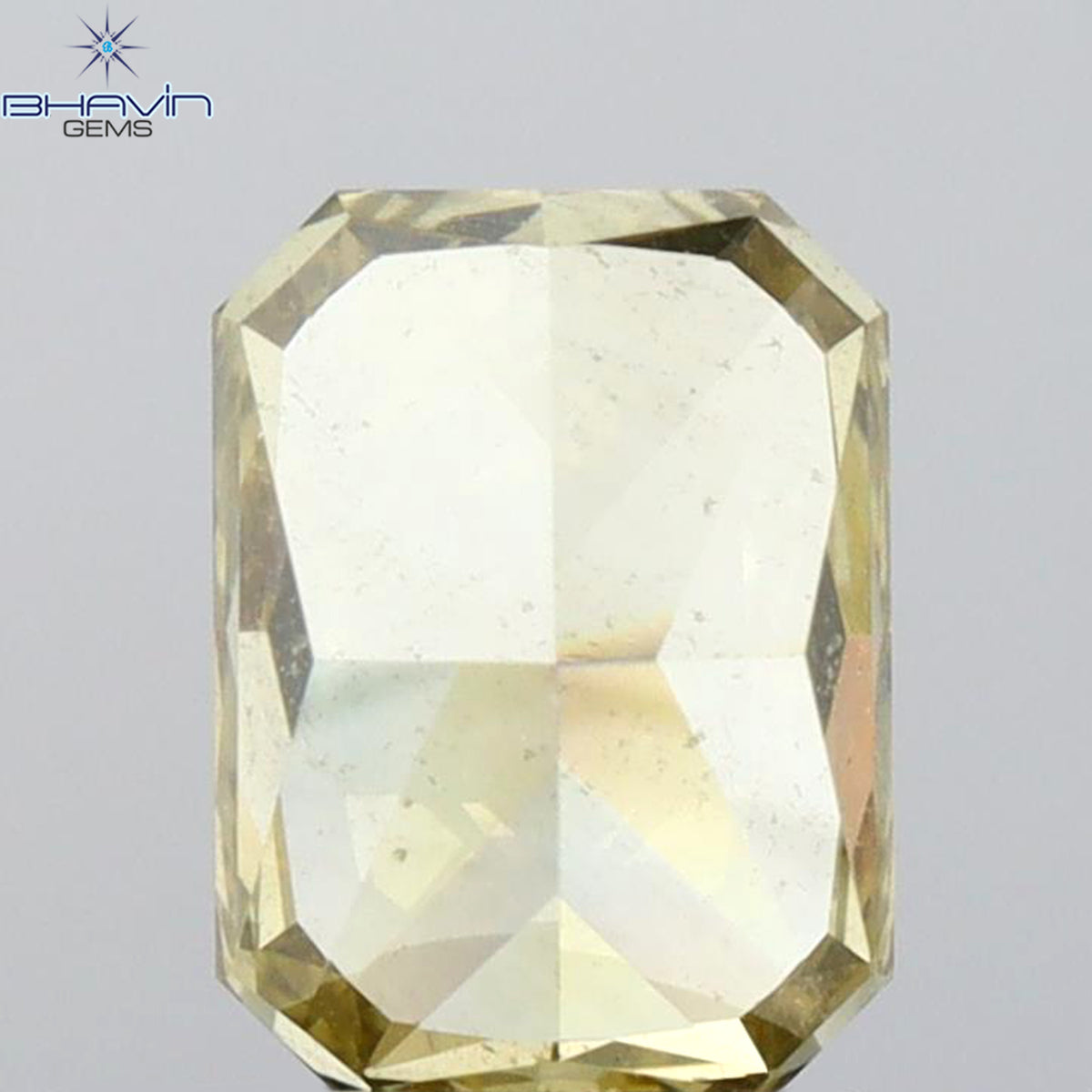 1.01 CT Radiant Shape Natural Diamond Green Yellow (Chameleon) Color SI1 Clarity (6.60 MM)