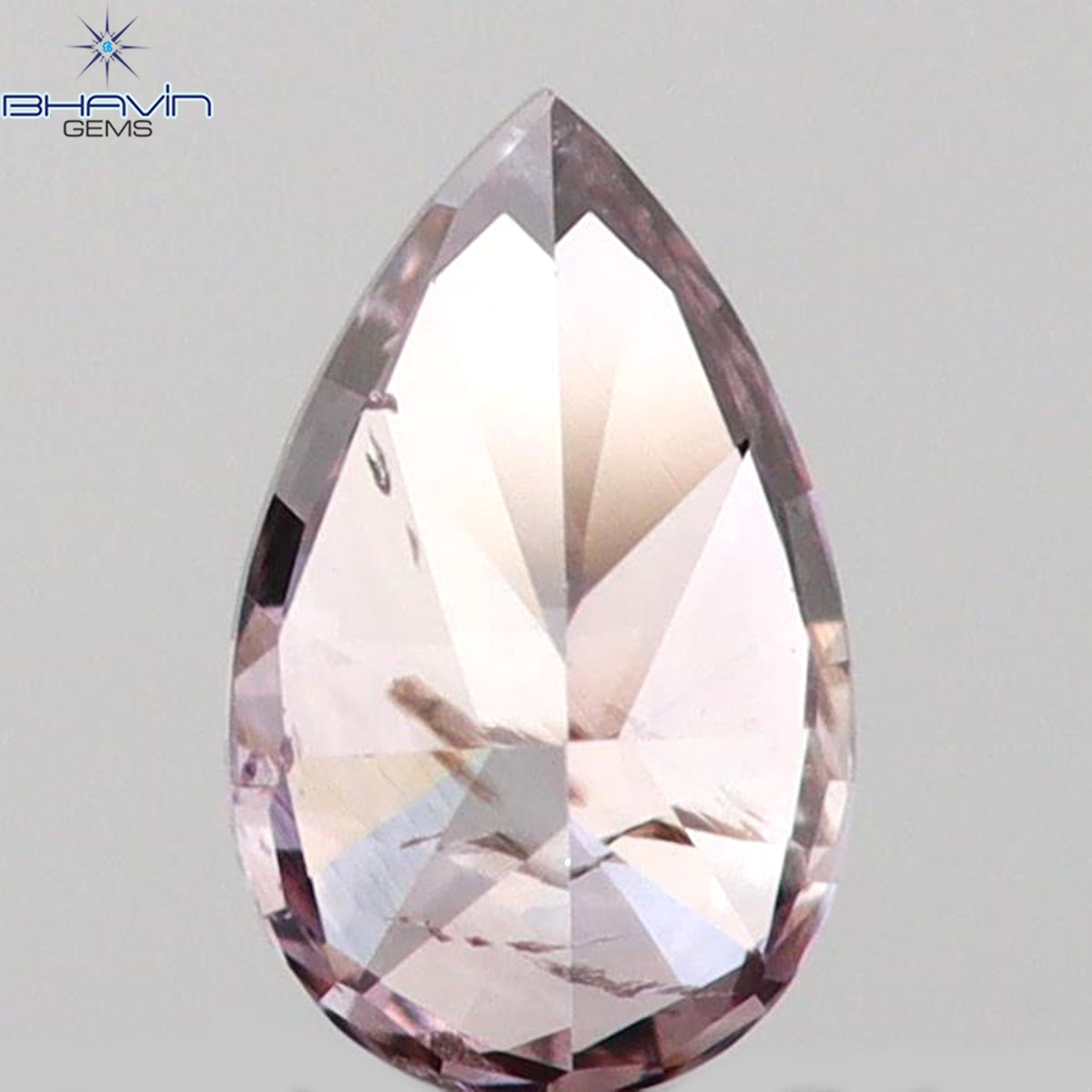 0.08 CT ペアシェイプ 天然ダイヤモンド ピンクカラー SI2 クラリティ (3.73 MM)