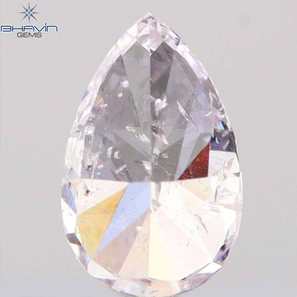 0.08 CT ペアシェイプ ナチュラル ダイヤモンド ピンク色 VS1 クラリティ (3.45 MM)