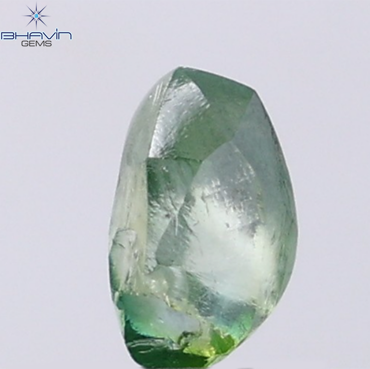 1.53 CT Natural Rough Diamond Enhanced Green Blue Color Clarity VS (7.89 MM)