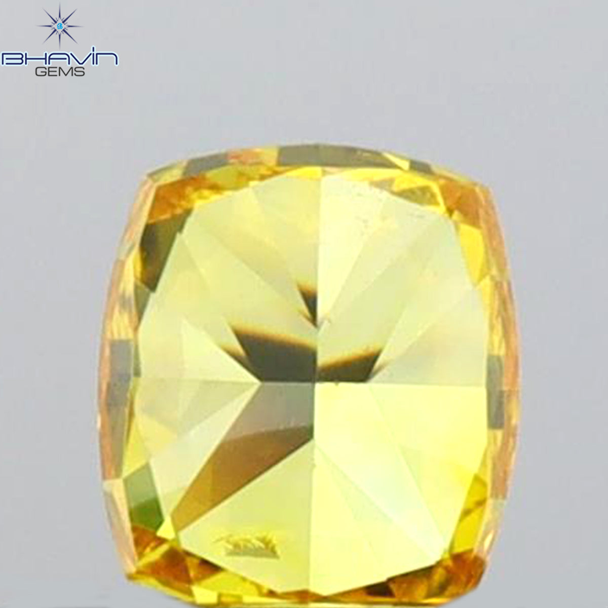 GIA Certified 0.25 CT Cushion Diamond Orange Yellow Color Natural Diamond SI1 Clarity (3.73 MM)