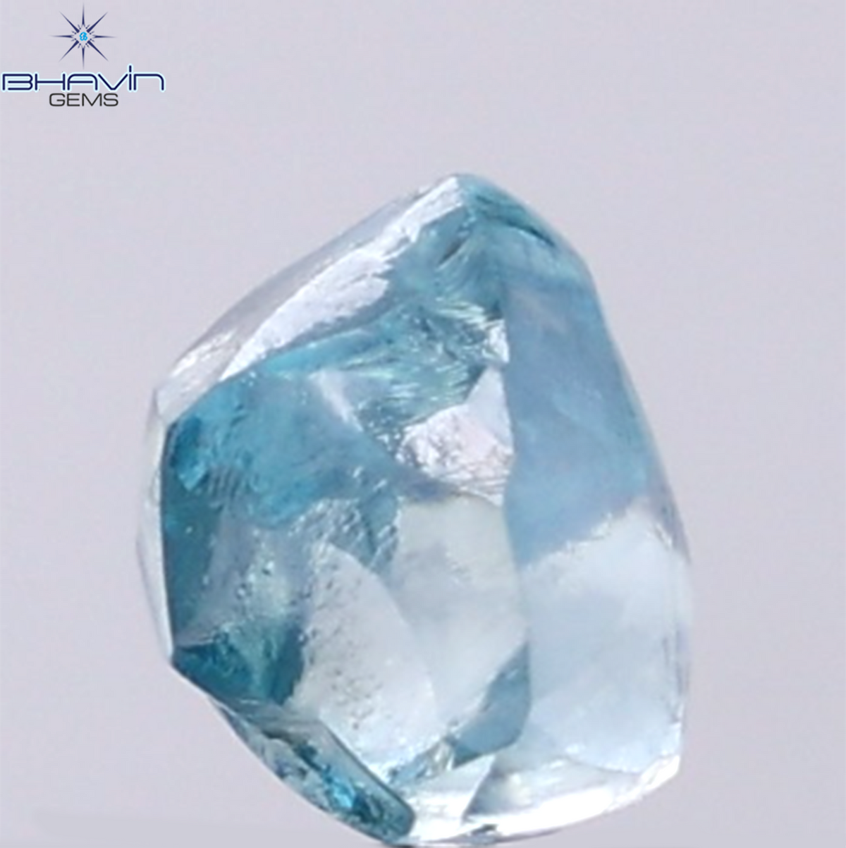 1.64 CT Natural Rough Diamond Enhanced Blue Color Clarity VS (6.51 MM)