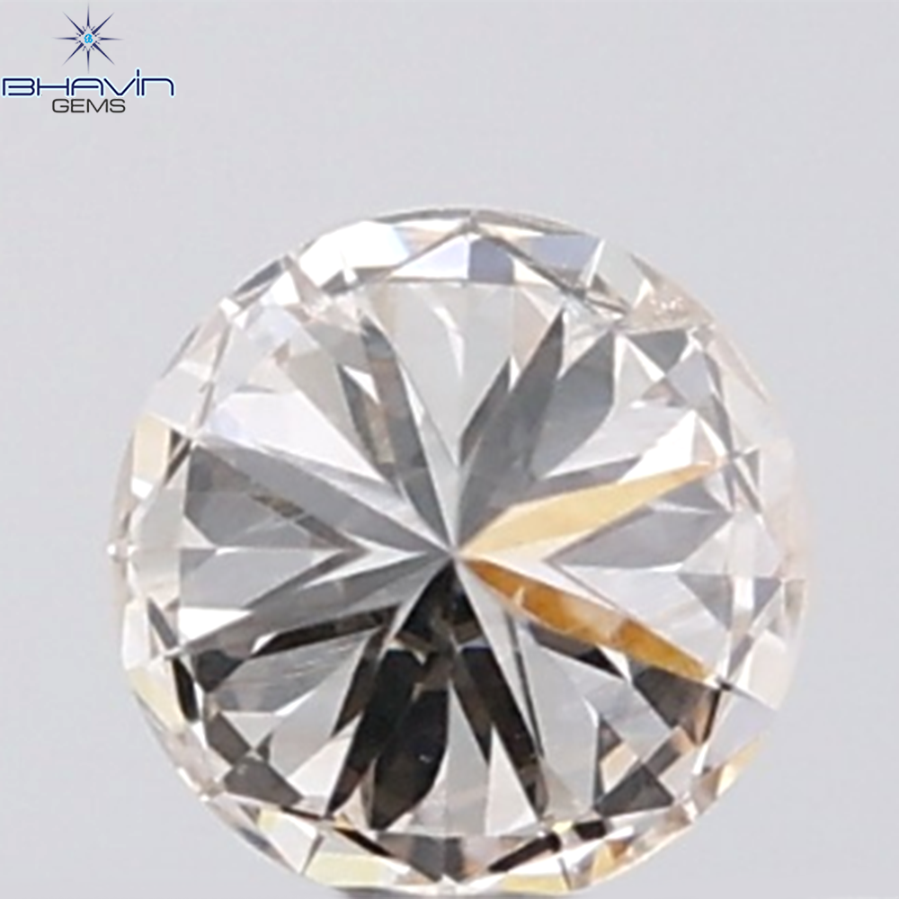 0.18 CT ラウンド ローズ カット シェイプ 天然ダイヤモンド ピンク色 I2 クラリティ (3.86 MM)