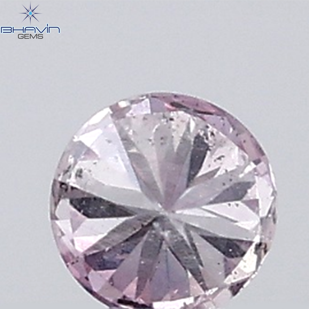 0.18 CT ラウンド ローズ カット シェイプ 天然ダイヤモンド ピンク色 I2 クラリティ (3.86 MM)