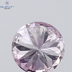 0.18 CT ラウンド ローズ カット シェイプ 天然ダイヤモンド ピンク色 I2 クラリティ (3.86 MM)