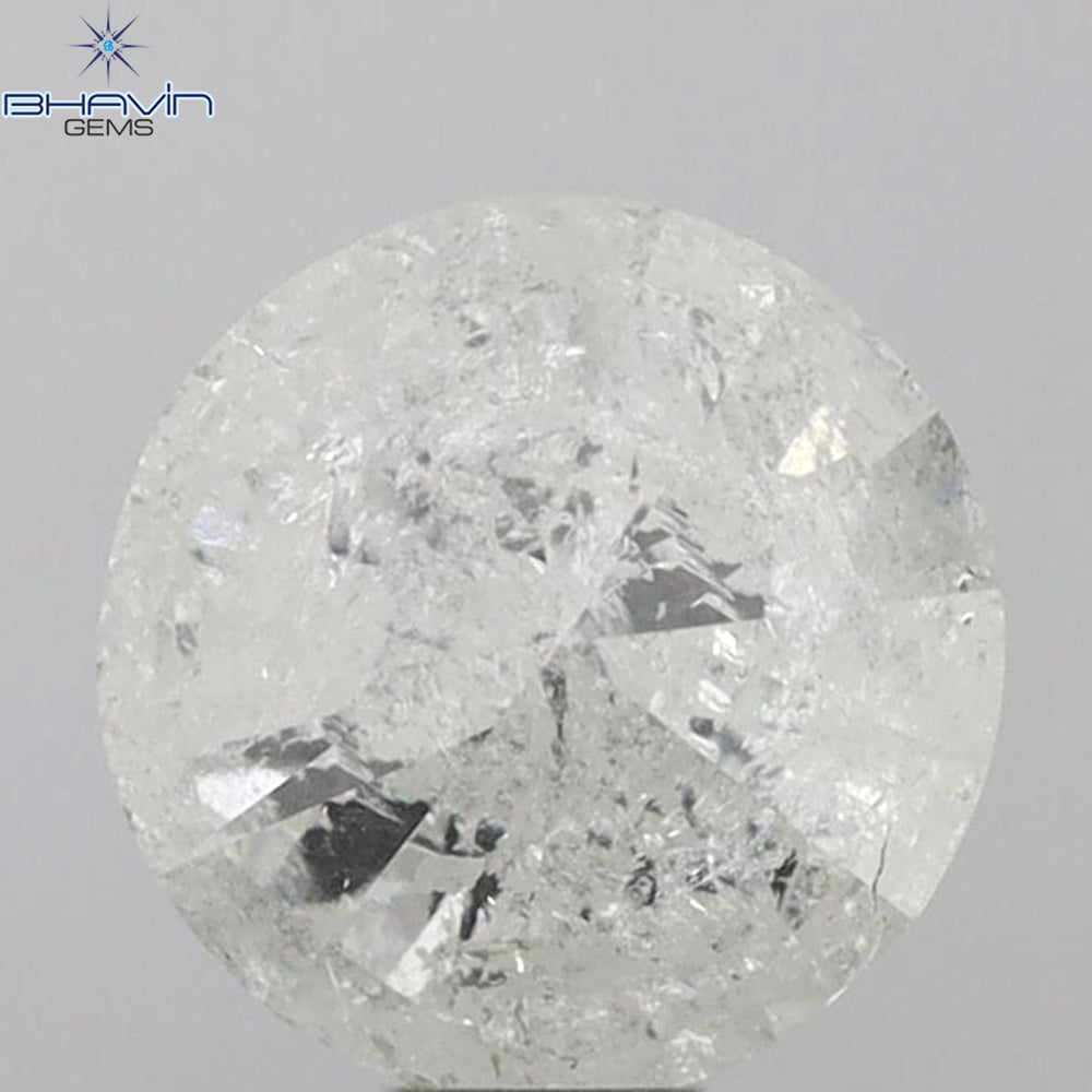 4.13 CT Round Shape Natural Diamond White Color I3 Clarity (10.00 MM)