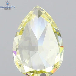 0.60 CT Pear Shape Natural Diamond Yellow Color VS2 Clarity (6.48 MM)