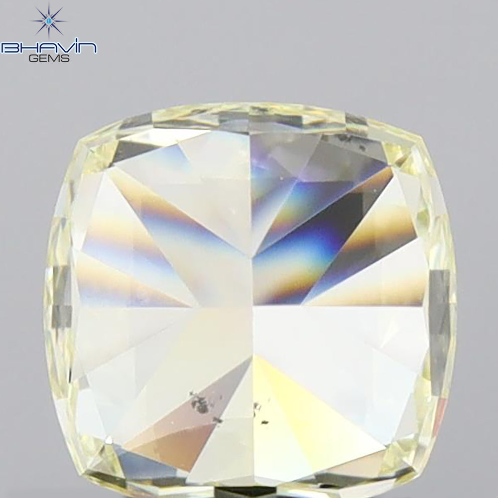 1.02 CT Cushion Shape Natural Diamond Yellow Color SI1 Clarity (5.38 MM)