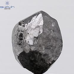 0.44 CT ラフシェイプ ナチュラル ダイヤモンド ブラック グレー (ソルト アンド パッパー) カラー I3 クラリティ (4.95 MM)