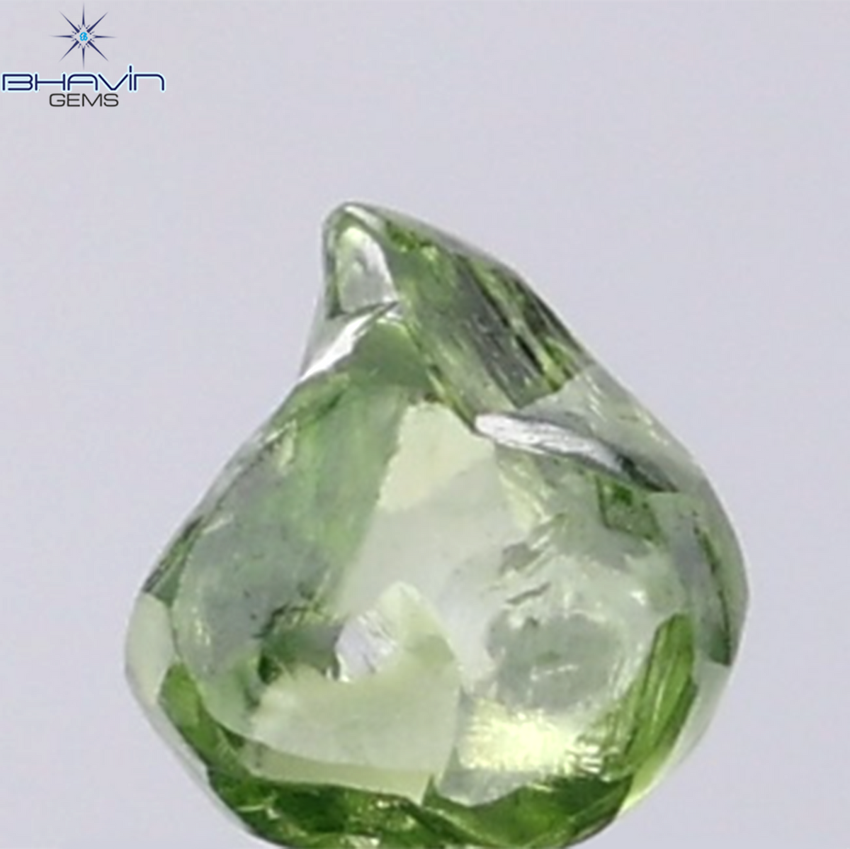 1.06 CT Natural Rough Diamond Enhanced Green Color Clarity VS (6.09 MM)