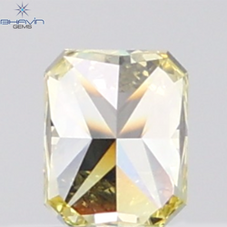 GIA Certified 0.63 CT Radiant Diamond Natural Yellow Color VVS2 Clarity (5.16 MM)
