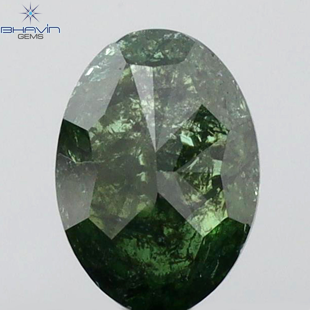 0.72 CT Oval Shape Natural Diamond Green Color I3 Clarity (6.48 MM)