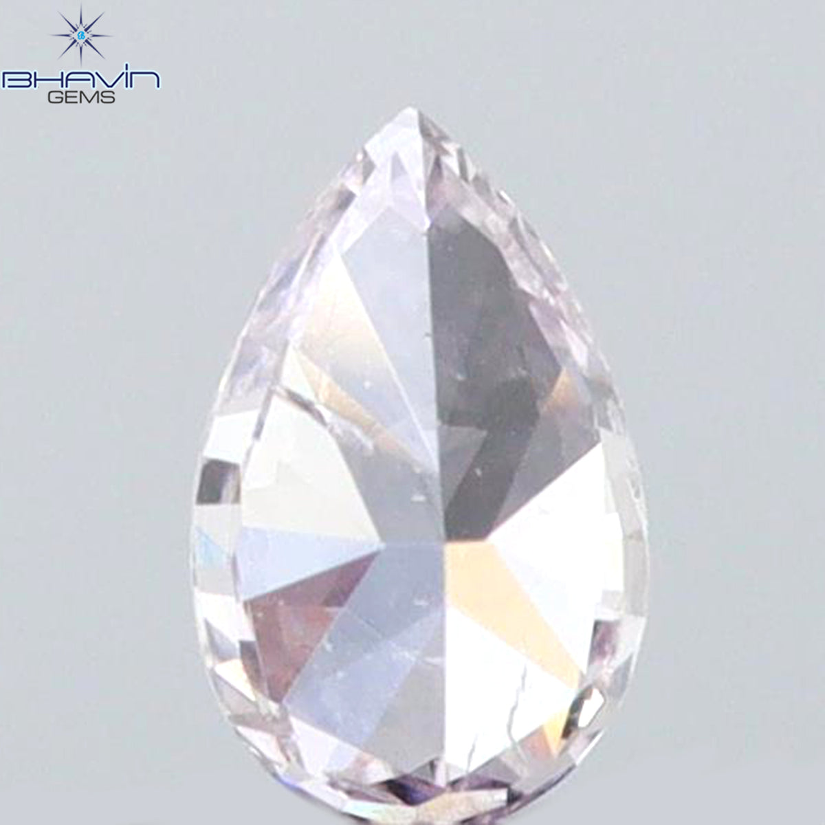 0.08 CT Natural Pear Diamond Pink Color Clarity SI1 (3.47 MM)