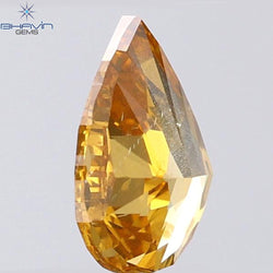 1.03 CT Pear Shape Natural Diamond Orange Color SI1 Clarity (8.13 MM)