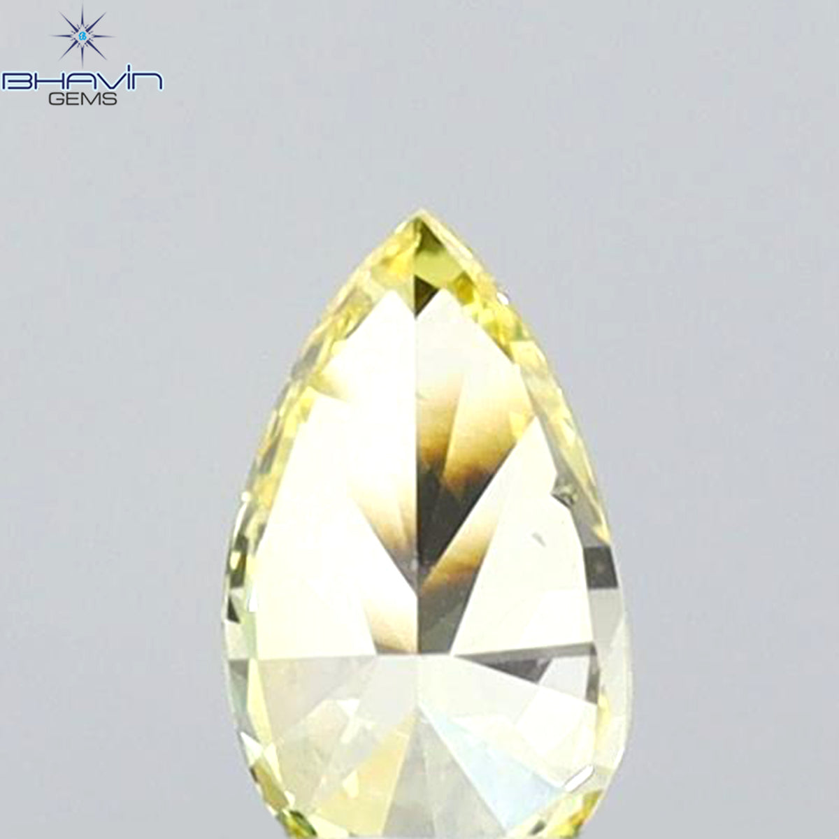 0.17 CT ペアシェイプ 天然ダイヤモンド イエローカラー VS1 クラリティ (4.80 MM)