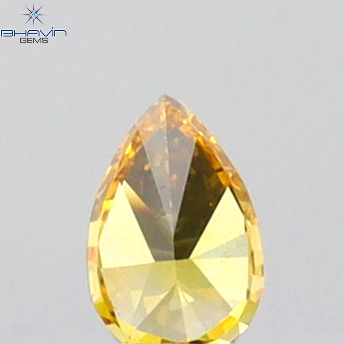 0.09 CT ペアシェイプ 天然ダイヤモンド オレンジカラー VS1 クラリティ (3.52 MM)
