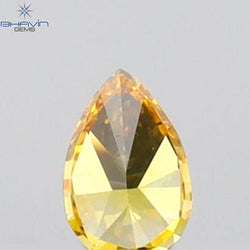 0.09 CT Pear Shape Natural Diamond Orange Color VS1 Clarity (3.52 MM)