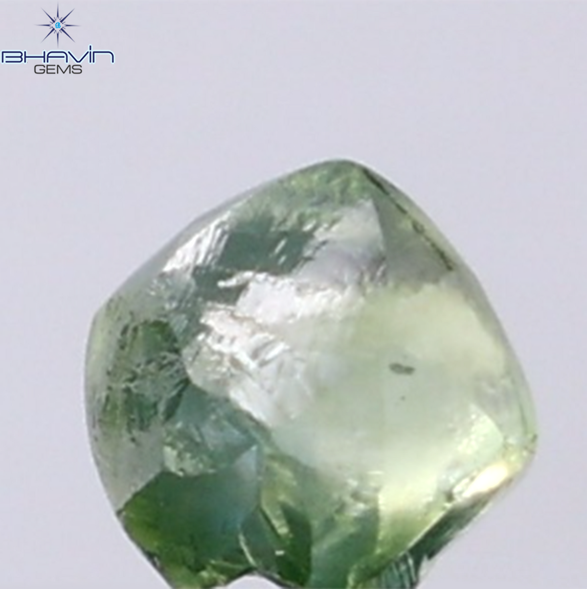 1.01 CT Natural Rough Diamond Enhanced Green Color Clarity VS (5.16 MM)