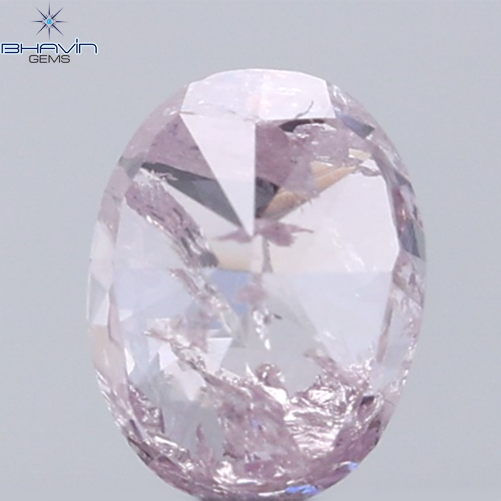 0.33 CT Oval Diamond Natural Pink Color I3 Clarity (4.38 MM)