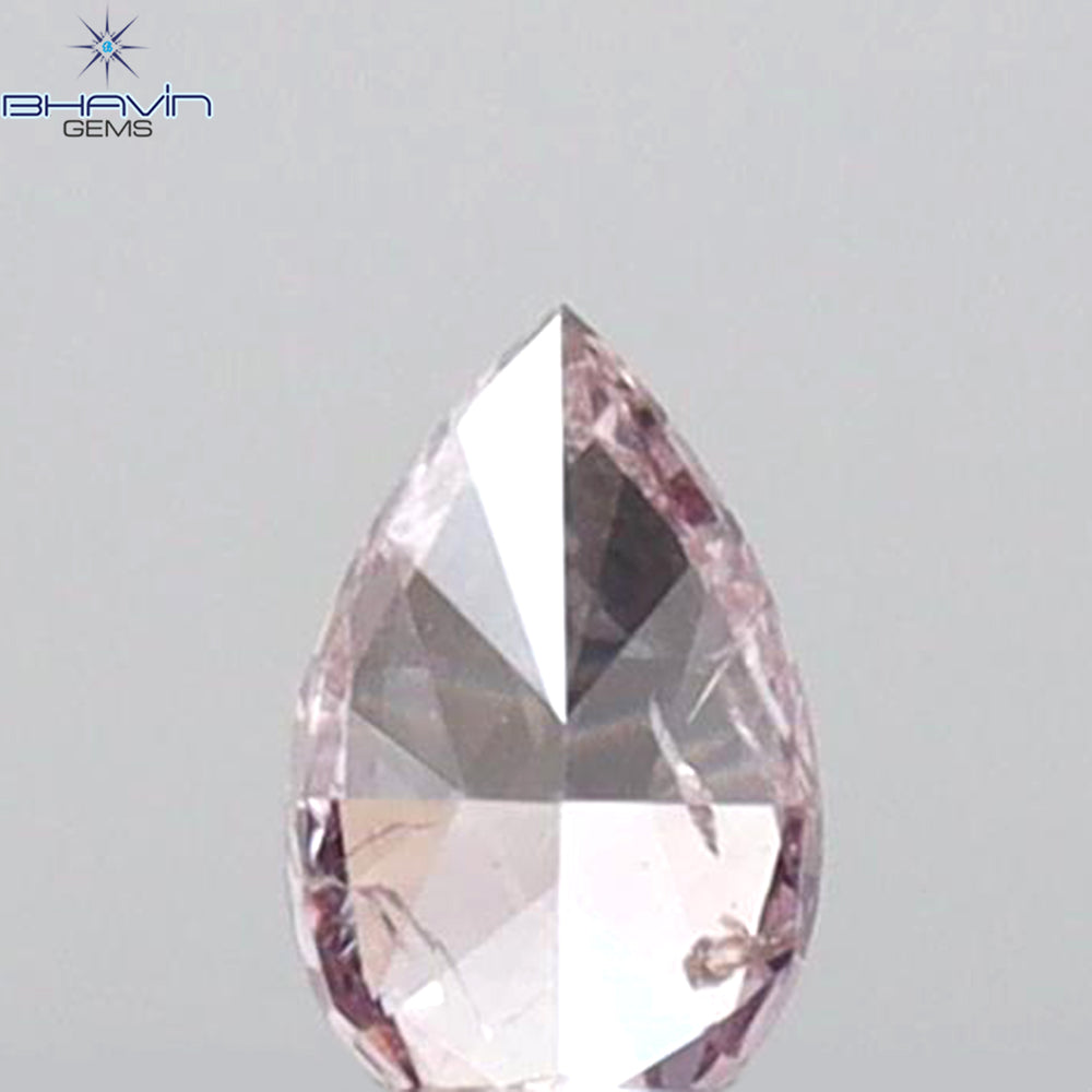 0.12 CT Pear Shape Natural Diamond Pink Color SI2 Clarity (3.83 MM)