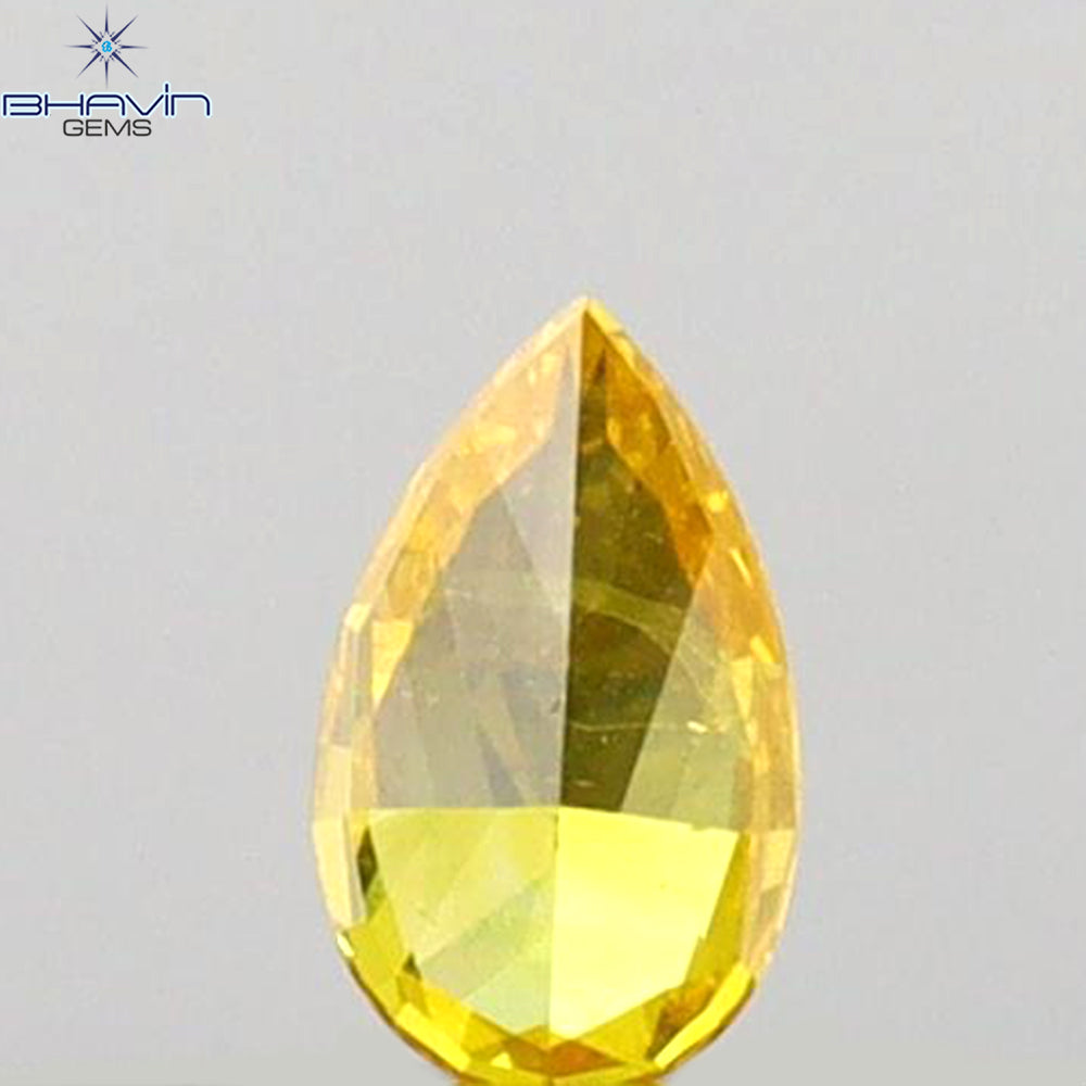 0.10 CT ペアシェイプ 天然ダイヤモンド イエローカラー SI2 クラリティ (3.86 MM)