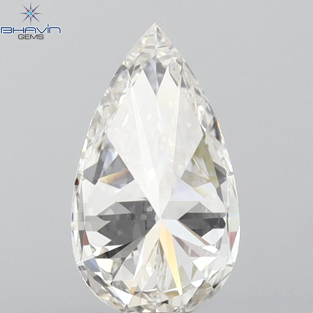 GIA Certified 1.30 CT Pear Diamond White (I) Color Natural Diamond (10.25 MM)