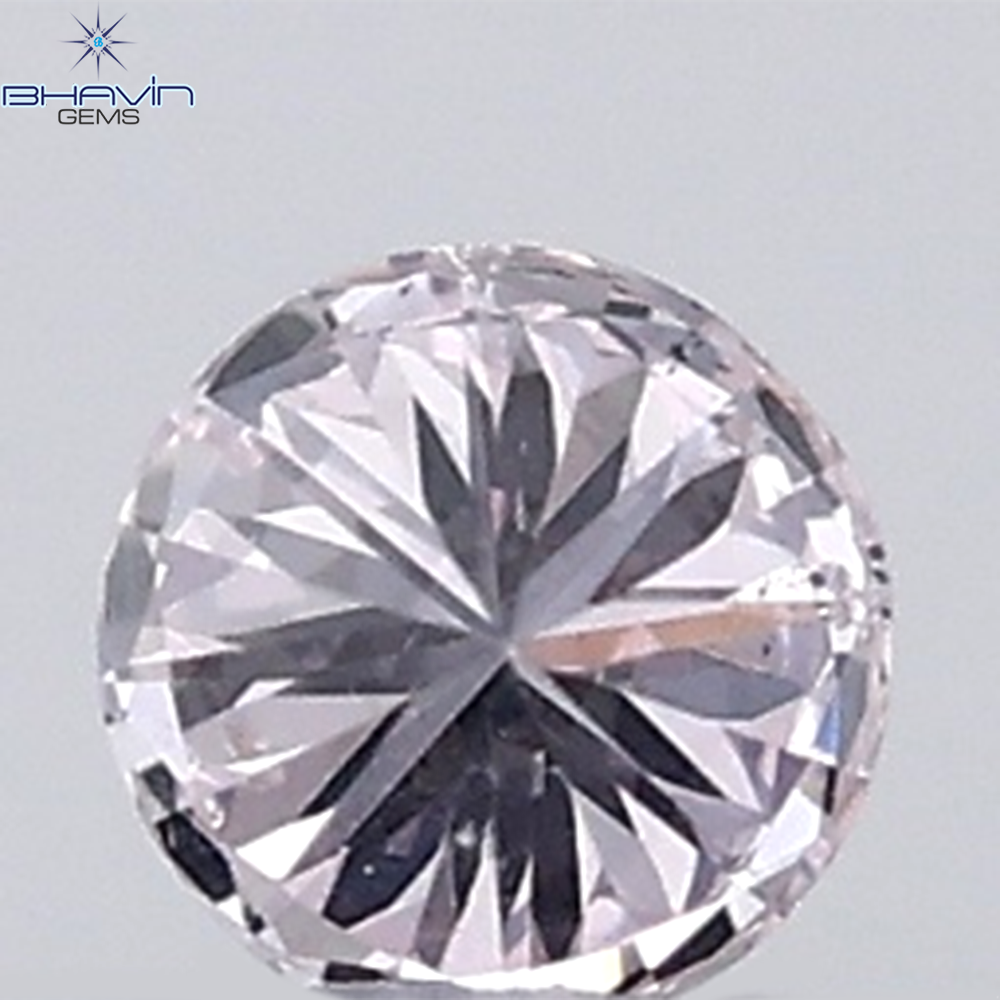 0.18 CT ラウンド ローズ カット シェイプ 天然ダイヤモンド ピンク色 I2 クラリティ (3.86 MM)
