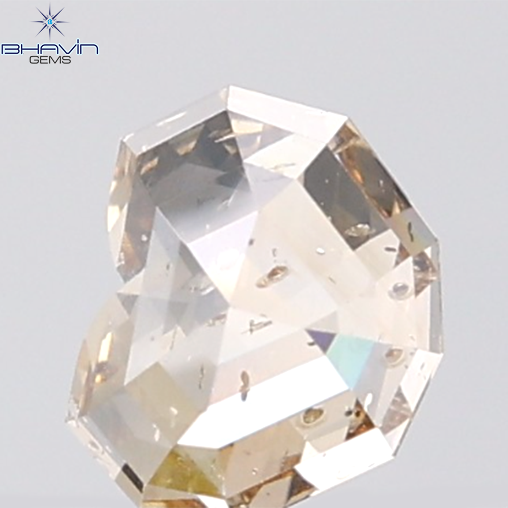 1.07 CT Heart Diamond Natural Brown Color SI2 Clarity (6.37 MM)