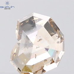 1.07 CT Heart Diamond Natural Brown Color SI2 Clarity (6.37 MM)