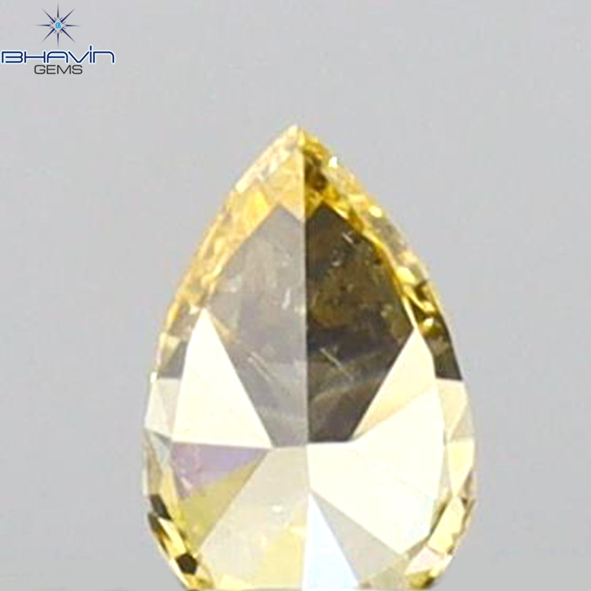 0.08 CT ペアシェイプ 天然ダイヤモンド イエローカラー VS2 クラリティ (3.44 MM)